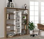 Hanah Home Estantería Escandinava Nogal y Blanco 125x135.7x22 cm